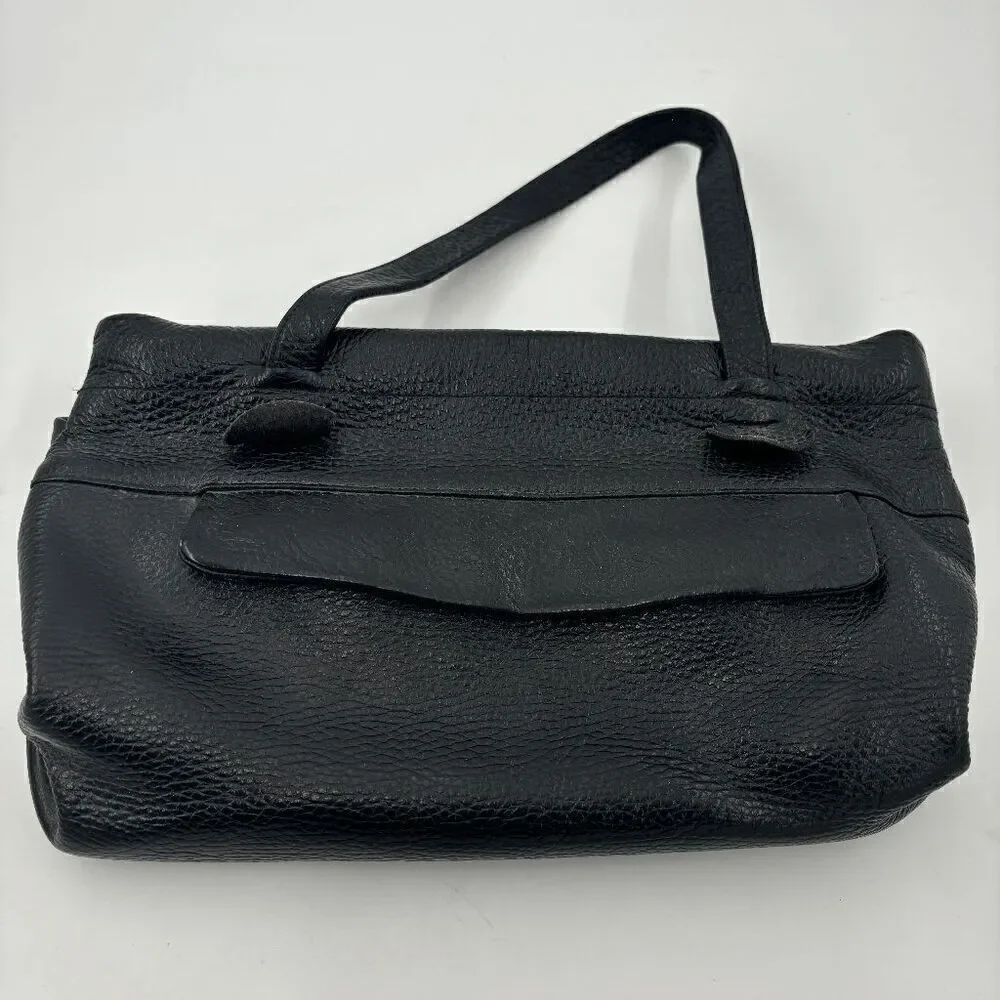 Justin Handbag Casual Vintage Justin USA Made Cowhide Grain Leather Black 10